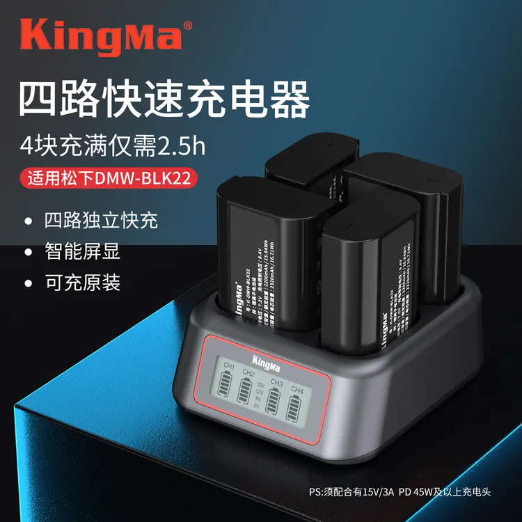 劲码DMW-BLK22电池充电器 用于松下DC-S5 S5K S52 GH6相机非原装