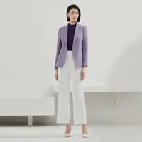 【婷婷专属】NAERSI/娜尔思简约OL风格直筒高腰白色休闲裤LV02861