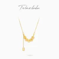TWINS LULU 流光风 新品古法工艺新中式轻奢铜钱项链女款TSJ8595