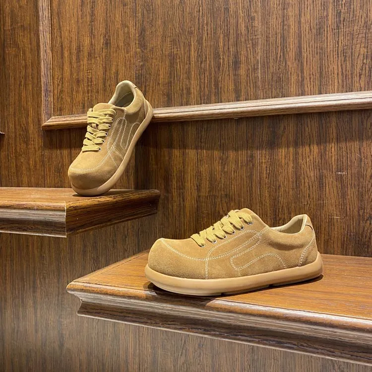 复古手工2024年秋冬新款系带舒适大头鞋精神小伙开车鞋软豆豆鞋