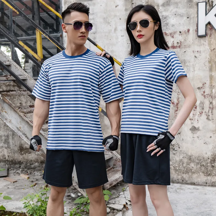 海魂衫短袖体能训练服正品夏季条纹宽松速干运动跑步套装男女上衣