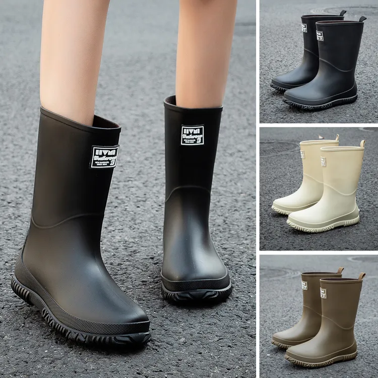 雨鞋女款百搭外穿防水鞋中筒雨靴舒适防滑女鞋厨房鞋洗车胶鞋四季