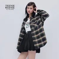 TEENIEWEENIE bearnova格纹衬衫女2025冬季新款女衬衣YTYC254TS1B