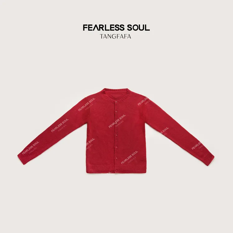 唐发发TFF 山羊绒混纺简约圆领毛织开衫上衣 825FM766 =商品图