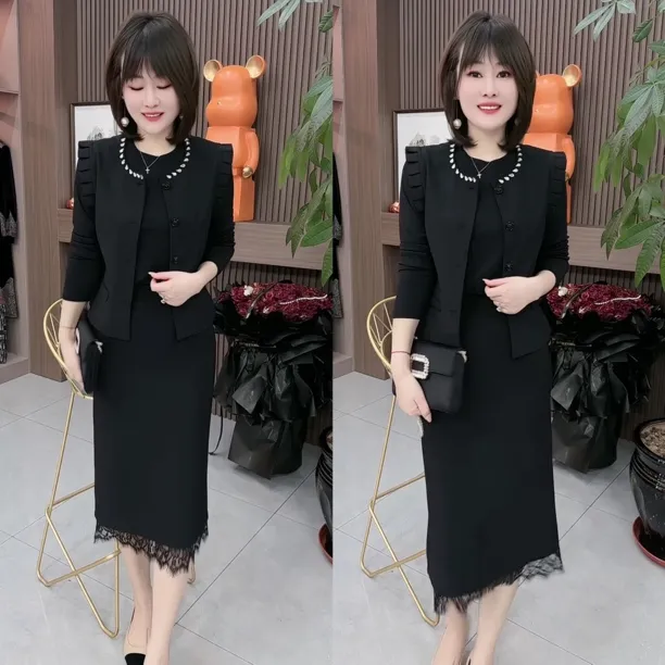 2025秋季新款百搭洋气女宽松显瘦网红同款气质高档裙子减龄两件套
