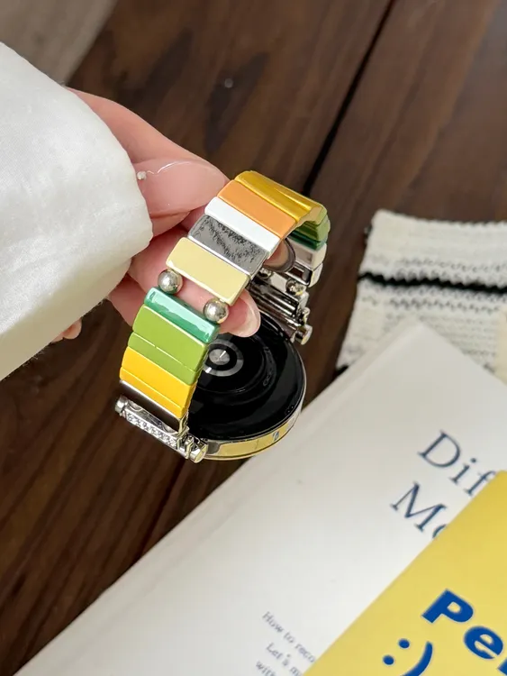 彩色单圈弹力表带适用华为GT5GT4watch5watch4watch3高级小众女GT