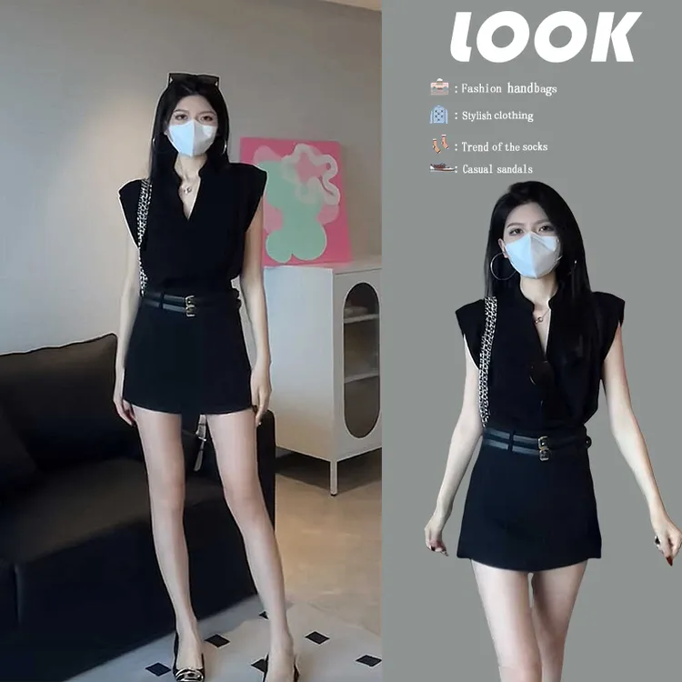 夏季气质小众设计独特绝美上衣套装女名媛轻奢轻熟风半身裙一整套