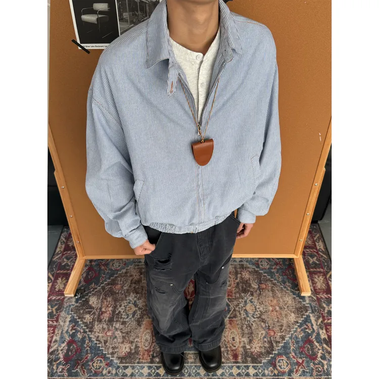 CZ2简约底特律条纹肌理感cleanfit工装夹克美式复古外套上衣