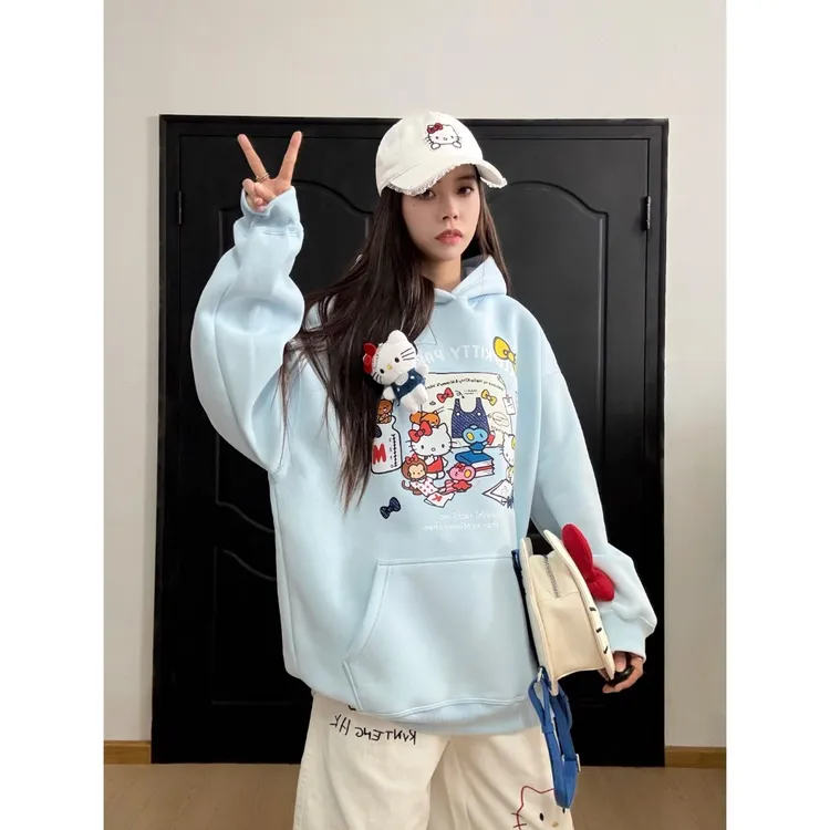 【玩偶KT卫衣】480克重磅玩偶KT套头连帽卫衣宽松百搭情侣男女同款