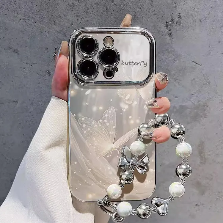 曼妙蝴蝶适用大视窗iphone17pro手机壳16promax新款15por防摔超薄