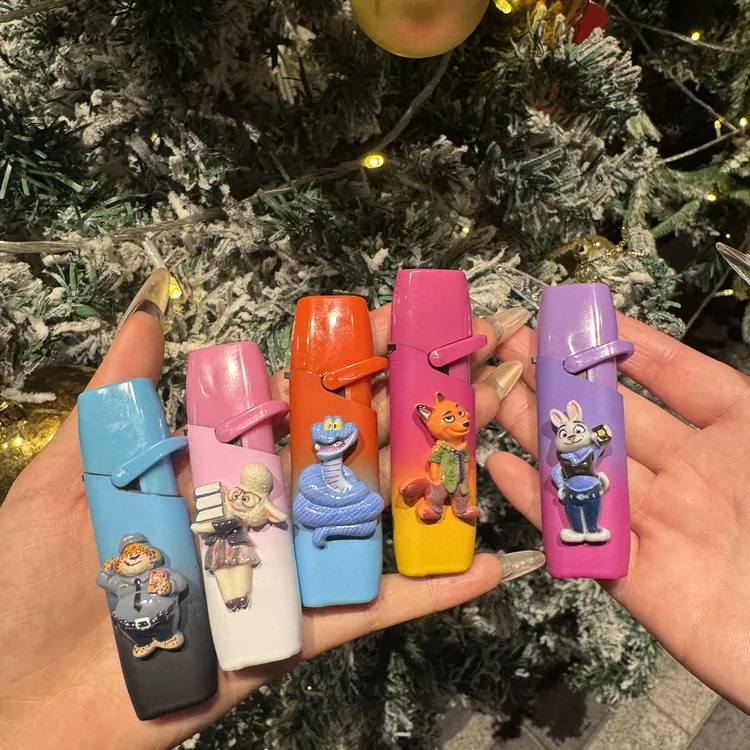网红原创设计创意打火机蓝焰防风疯狂动物城卡通轻奢礼物送男友