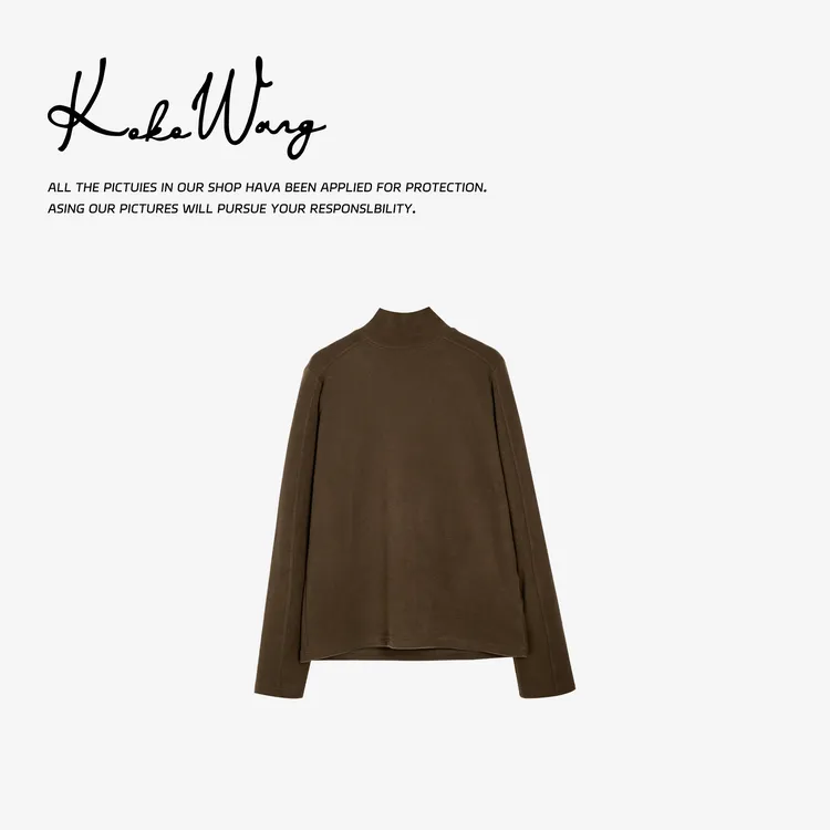 KOKO WANG秋冬极简风设计款小高领明线时尚长袖打底衫N1265J18T57