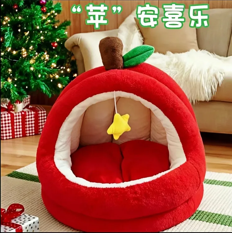 猫窝冬季保暖封闭式安全感加厚猫床冬日猫咪窝冬季加厚保暖猫狗窝