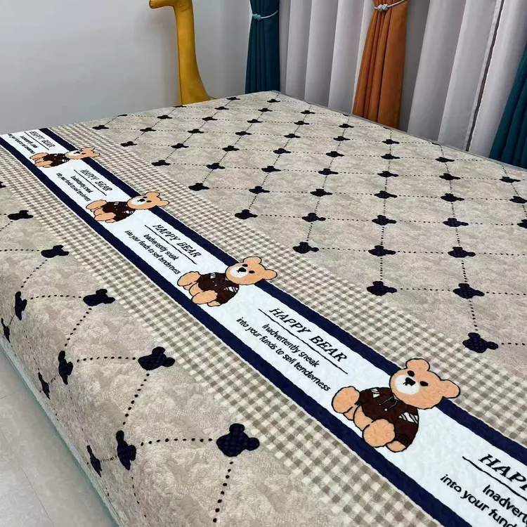 牛奶绒宝宝绒榻榻米大炕床盖单人床毛毯冬季双人床单加厚防滑夹棉