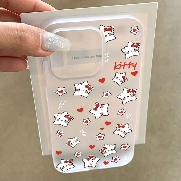 爱心星星kt猫适用苹果华为荣耀oppo小米红米vivo全包防摔手机壳