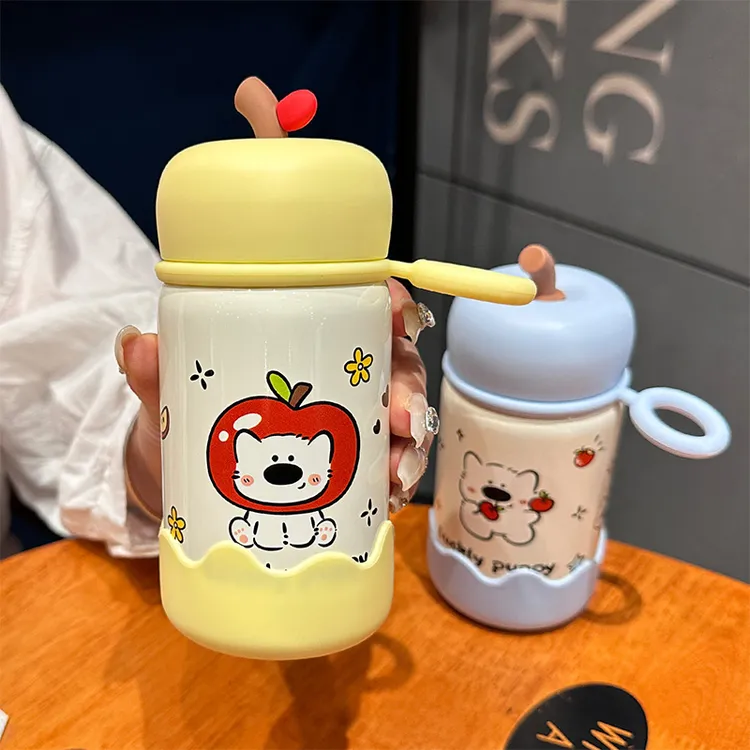 苹果保温杯女可爱小巧水杯口袋保温杯学生上学专用杯子迷你随手杯