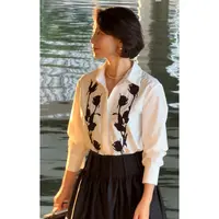 如是花开「暗夜玫瑰」轻奢气质百搭玫瑰花卉衬衫1807-334-2240