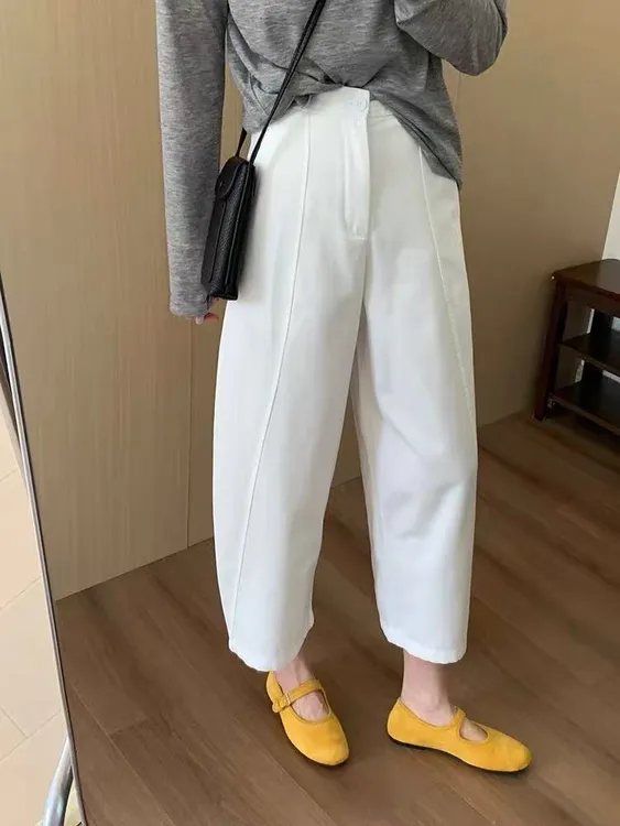 如意家专属春夏季福利韩系高腰显瘦弯刀直筒休闲裤时尚百搭爆款