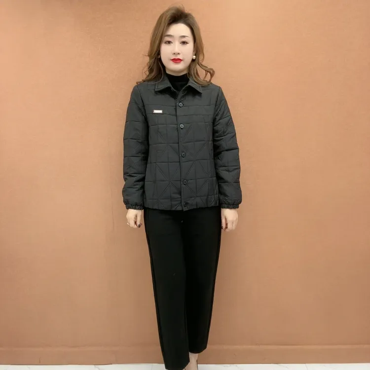 女装加厚棉袄翻领女棉衣保暖提花棉服厚款长袖女士冬季休闲百搭