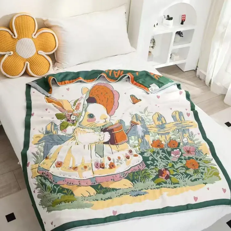 （秘密花园）120cm*150cm亲肤柔软透气六层纱布面包被