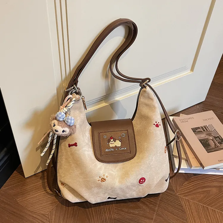 艾米兔女包2026新款百搭通勤一包多背单肩托特包时尚复古双肩包