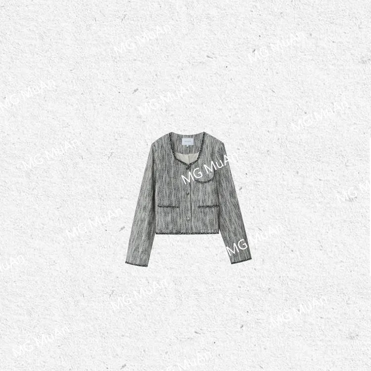 【华尔兹小香】 muan新款定制小香长袖纱线麻料外套女DG3-8001