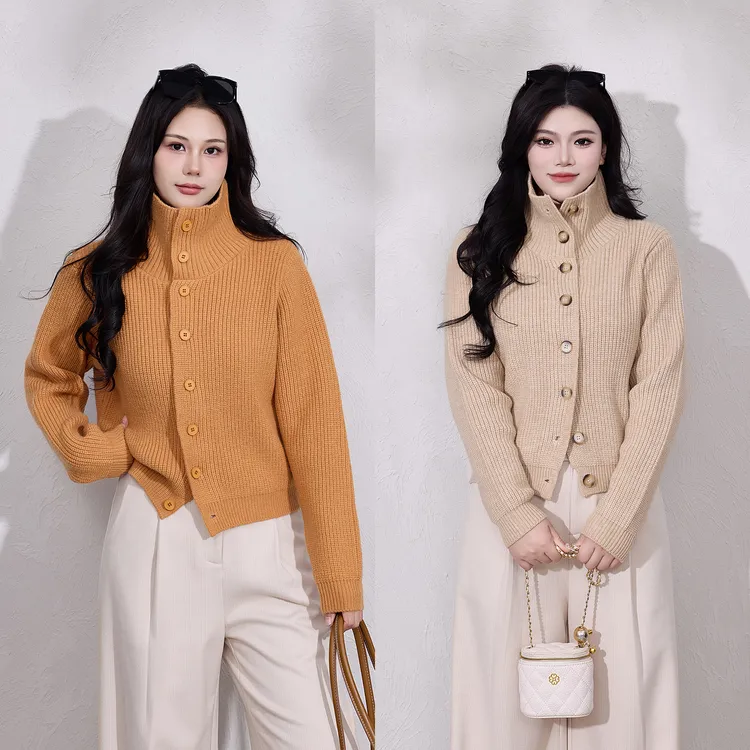 LX【小暖炉】蛋妹大码女装微胖mm秋冬高领毛衣针织衫上衣DM33772