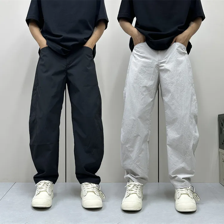 昊Studio夏季直筒型薄款男士休闲裤百搭口袋精致韩风纯色潮流时尚