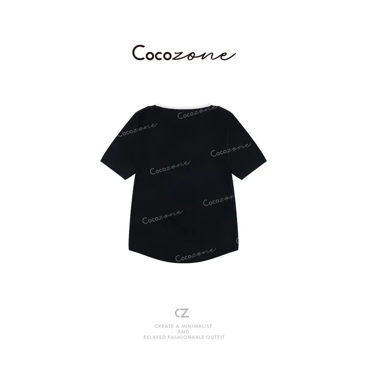COCO ZONE 刘一一【绵羊毛混纺】简约经典V领毛织上衣CD2A1472
