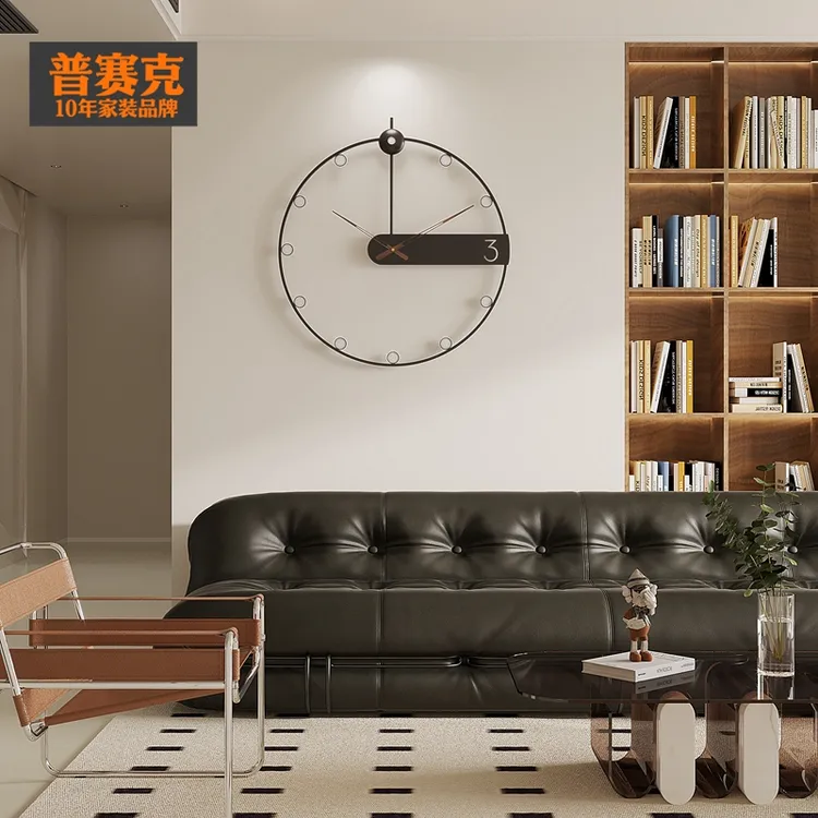 轻奢挂钟静音简约石英钟表客厅创意北欧式现代时尚时钟极简极简