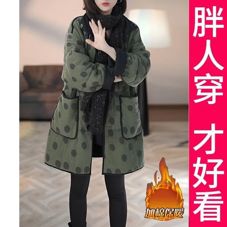 双面穿高档大码夹棉派克服棉服厚外套女秋冬装妈妈保暖中长款棉衣
