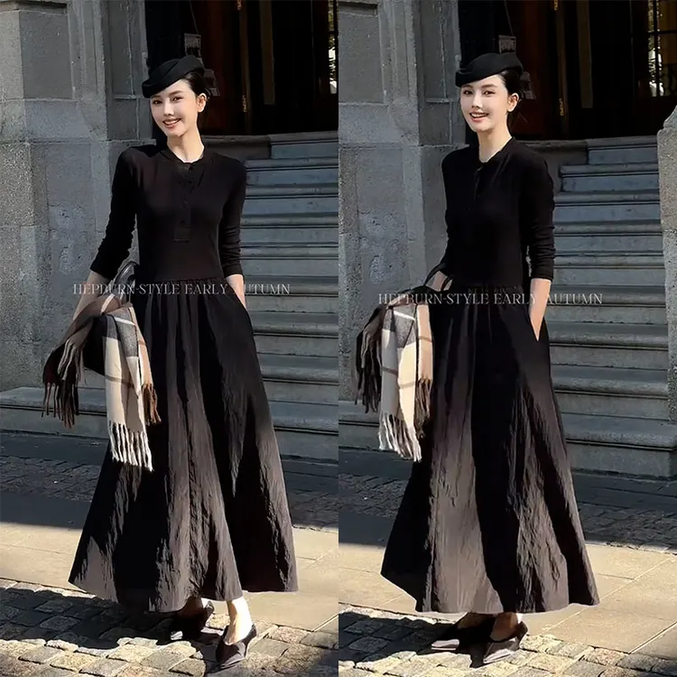 2025秋季新款设计感时尚百搭气质显瘦长袖上衣女休闲半身裙两件套