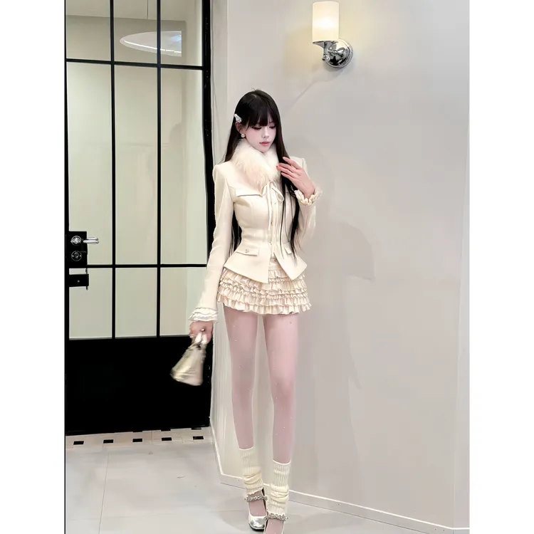 北国雪乡 秋冬新款气质名媛千金清冷感贵系小香风少女风时尚套装