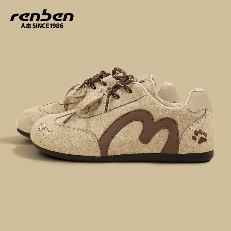 2025人本新款百搭甜美且脚感柔软休闲时尚女款德训鞋