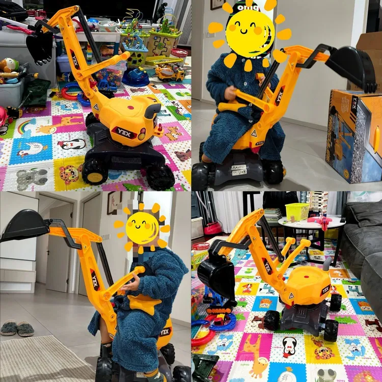 挖掘机儿童可坐人挖机玩具车男孩大号工程车勾机挖挖土机可坐可挖