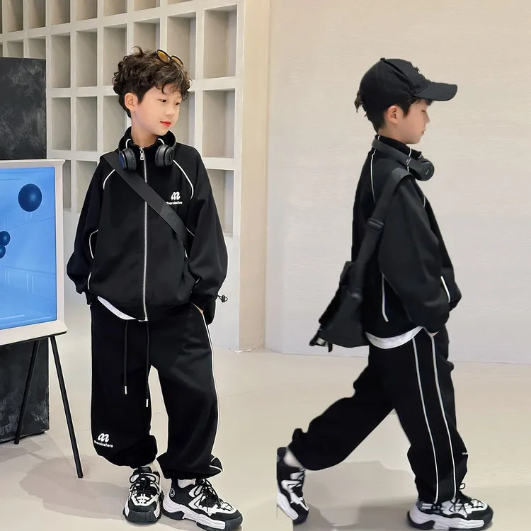 男童运动套装2025春装新款帅气儿童上衣裤中大童6-12岁潮款两件套