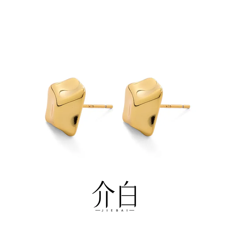 铜合金耳饰 欧美耳钉精致金色女法式原创设计极简风简约
