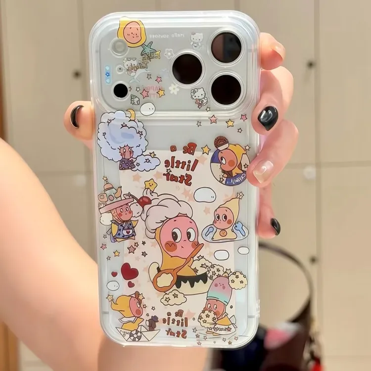 涂鸦星人适用苹果17Promax手机壳全包15/16Pro透明软壳12/13P防摔