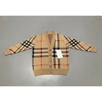 【娇娇私服定制】新款休闲宽松格子针织毛衣外套90701#