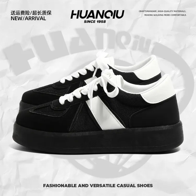 环球秋季男款德训鞋2025新款厚底增高透气干净感痞帅男鞋板鞋子男
