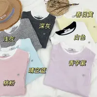 005【秋季新款】韩系假两件拼色彩色长袖T恤(28009)