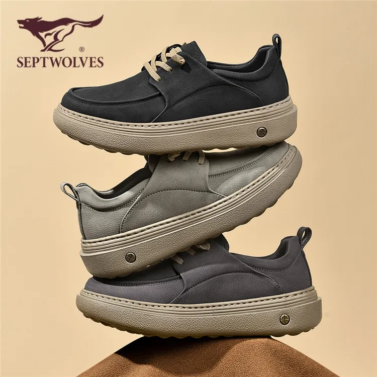 七匹狼男鞋一脚蹬工装鞋秋季新款软底勃肯鞋休闲皮鞋商务休闲男鞋