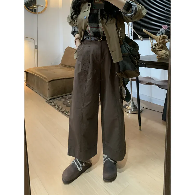 巨好搭！真心舒服！立体直筒宽松九分裤子2025早秋季宽松休闲阔腿裤