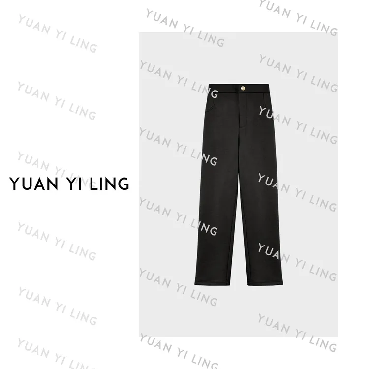 袁艺灵【格雷裤】澳毛醋酸桑蚕丝ins经典轻奢百搭长裤9032