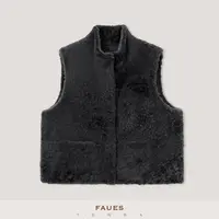 FAUES 西班牙拉贡LACON 细腻毛绒羊皮毛一体立领宽松马甲皮草背心