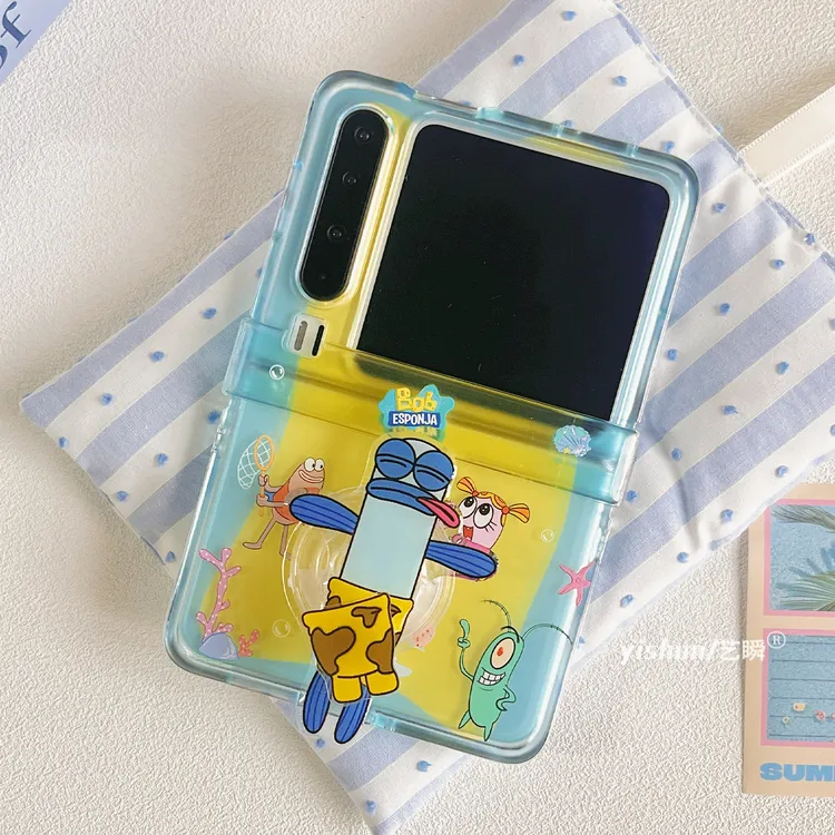 搞怪卡通比奇堡居民适用华为PuraX折叠屏手机壳p50pocket2创意趣