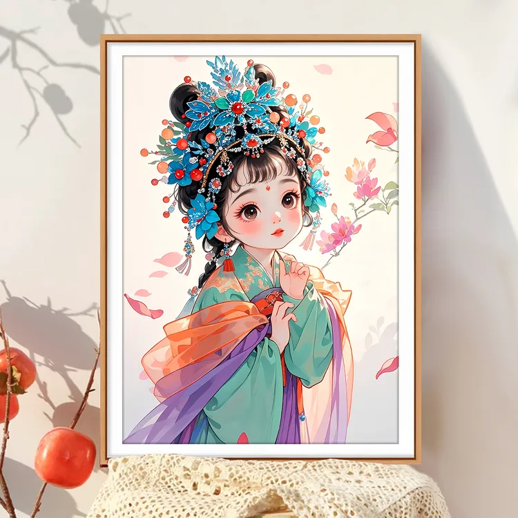 【原创】桃夭十字绣新款2025高级客厅卧室古风美女手工刺绣简单小件