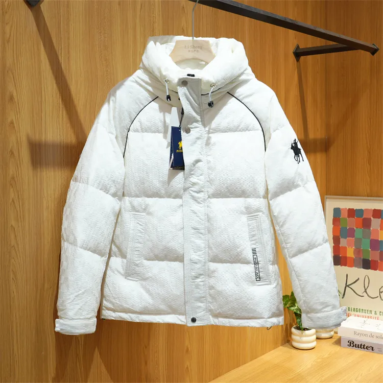 冬季男士时尚连帽刺绣羽绒服保暖百搭休闲防风鸭绒外套Z1759-8025