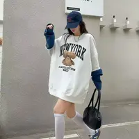 帽之都宽松小熊卫衣9091