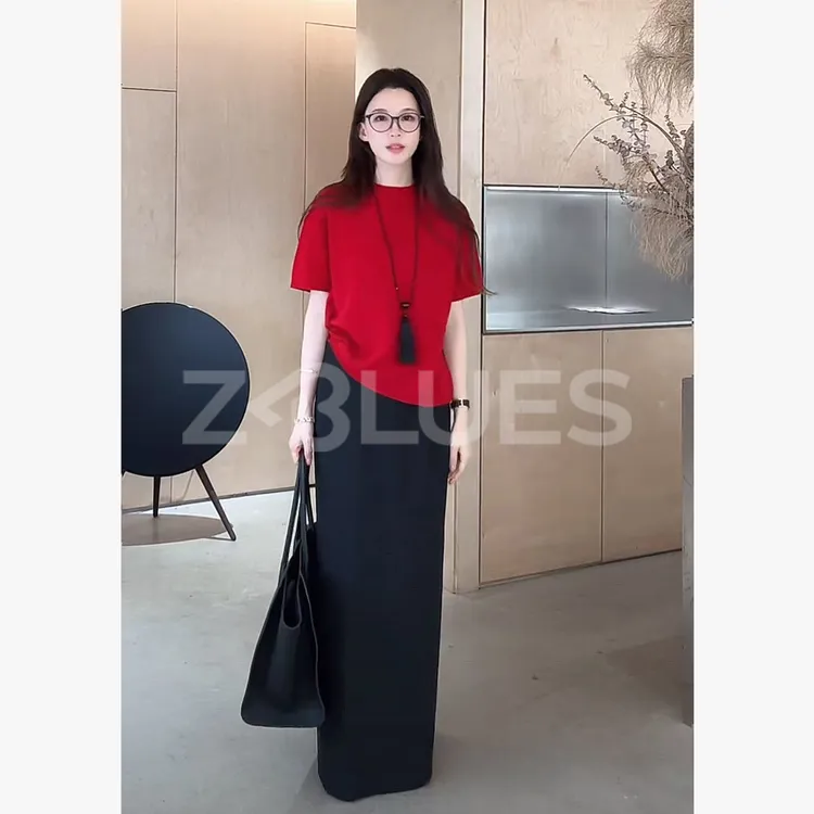 Z.blues【智性女主】软糯亲肤短袖T恤羊毛衫YZLHKZ0151
